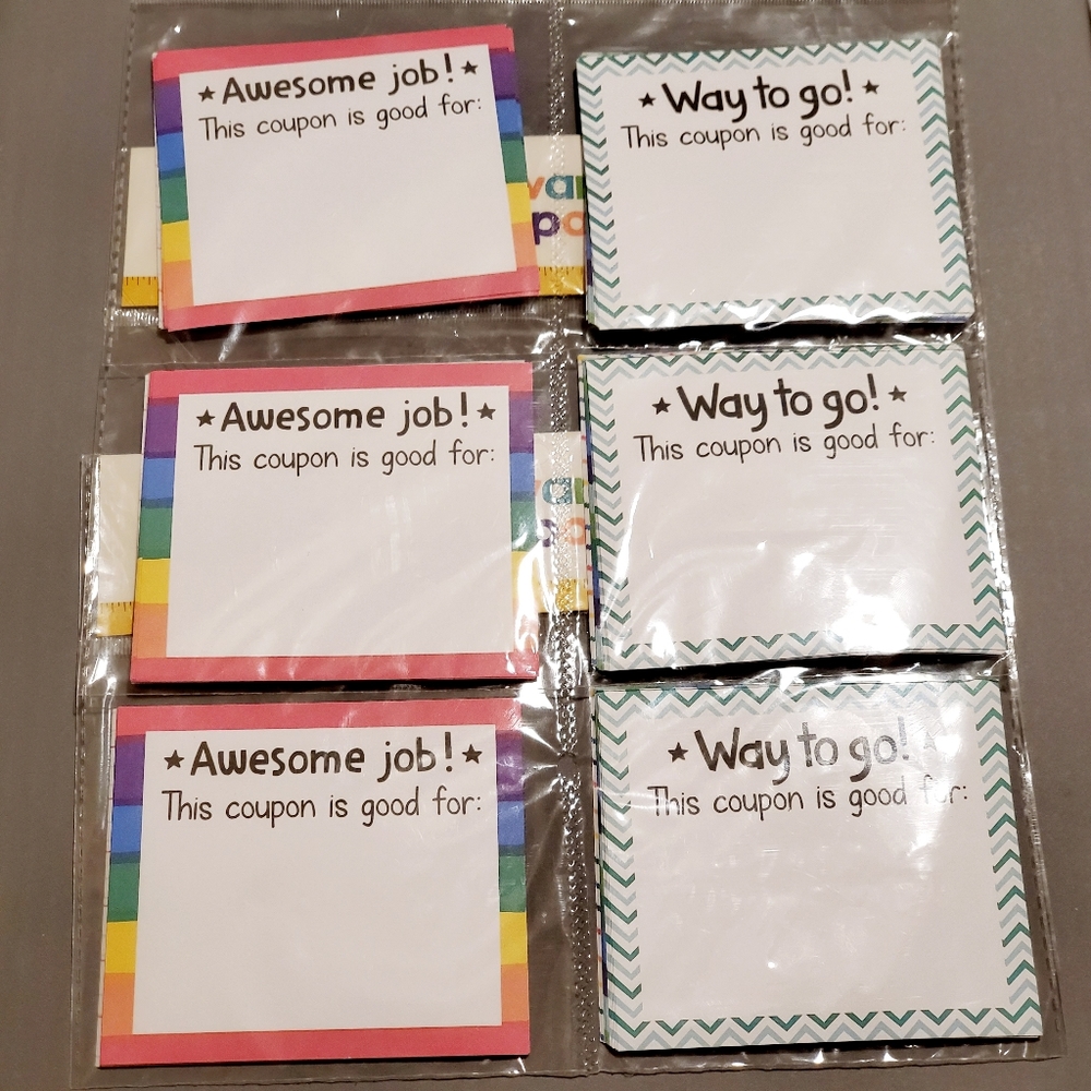 2/$15 - 90 Student Reinforcement Reward Coupons